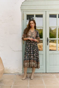 Mujer Jaase Vestidos>Vestido midi Eve estampado Nomade