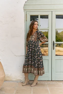 Mujer Jaase Vestidos>Vestido midi Eve estampado Nomade