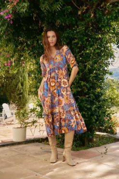 Mujer Jaase Vestidos>Vestido midi Eve estampado tierra