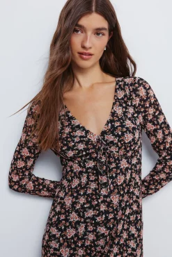 Mujer Springfield Vestidos>Vestido midi flores escote lazo
