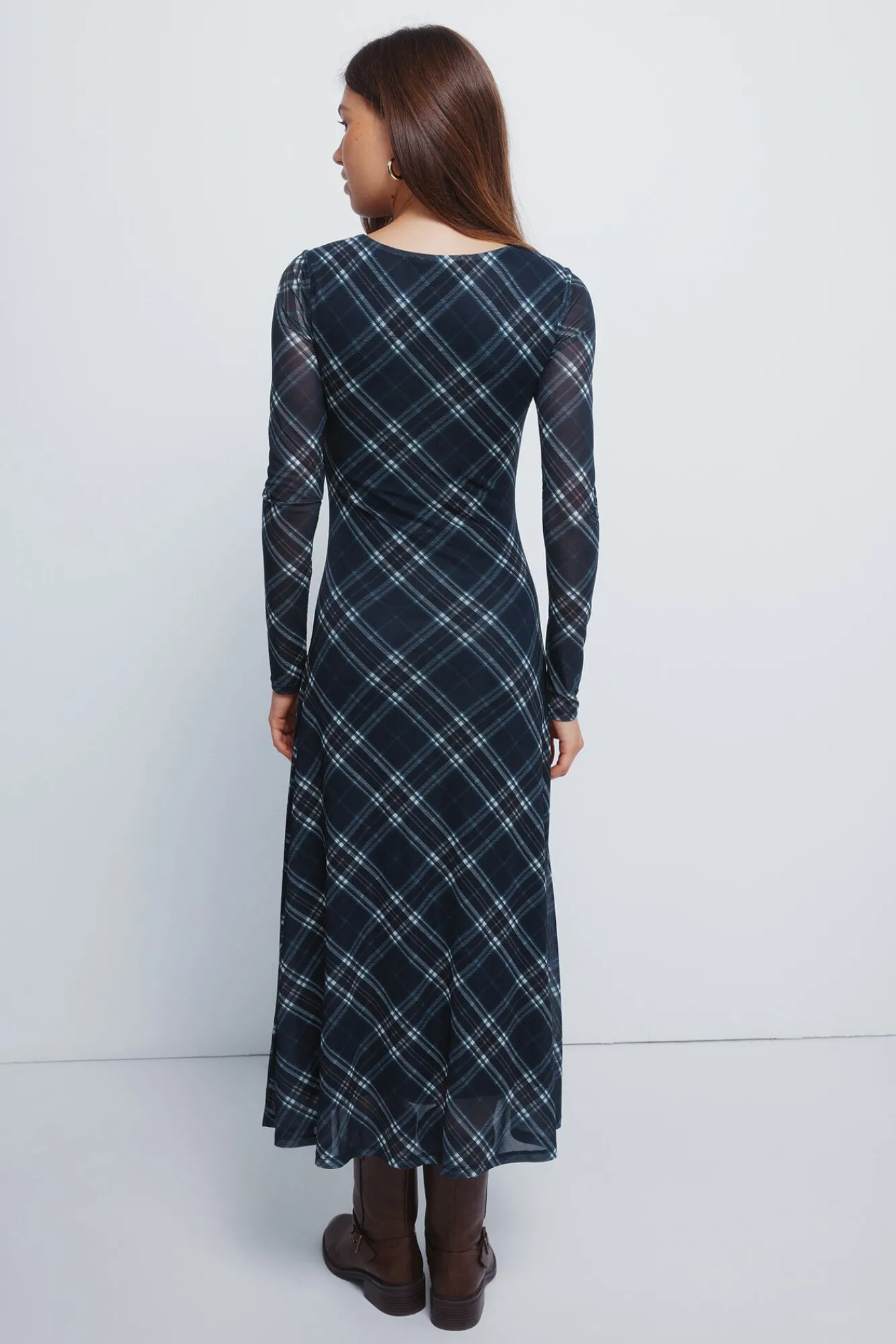 Mujer Springfield Vestidos>Vestido midi gasa cuadros