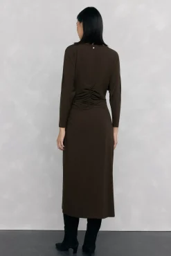 Mujer Pedro del Hierro Vestidos>Vestido midi manga larga punto fruncido