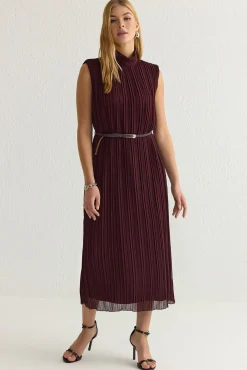 Mujer Trendyol Vestidos>Vestido midi plisado