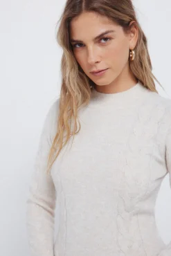 Mujer Springfield Vestidos>Vestido midi punto cable knit