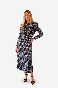 Mujer Cuplé Vestidos>Vestido midi punto estampado