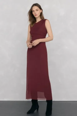 Mujer Pedro del Hierro Vestidos>Vestido midi recto frunces tul