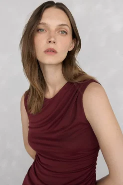 Mujer Pedro del Hierro Vestidos>Vestido midi recto frunces tul