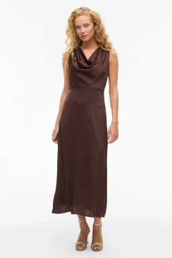 Mujer Vila Vestidos>Vestido midi satinado