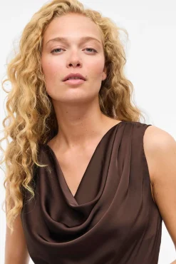 Mujer Vila Vestidos>Vestido midi satinado