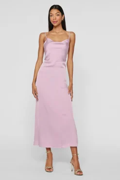Mujer Vila Vestidos>Vestido midi satinado