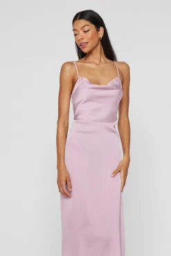 Mujer Vila Vestidos>Vestido midi satinado