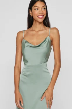 Mujer Vila Vestidos>Vestido midi satinado