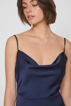 Mujer Vila Jerséis|Vestidos>Vestido midi satinado