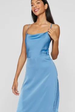 Mujer Vila Vestidos>Vestido midi satinado
