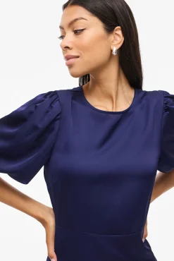 Mujer Vila Vestidos>Vestido midi satinado de fiesta