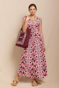 Mujer Slowlove Vestidos>Vestido punto estampado frunce