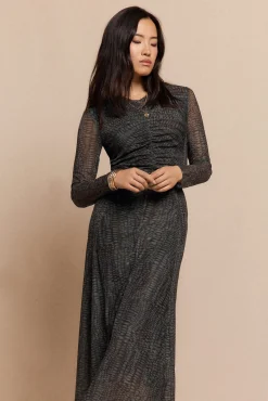 Mujer Slowlove Vestidos>Vestido punto estampado frunce