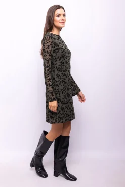 Mujer Object Vestidos>Vestido tejido flocado