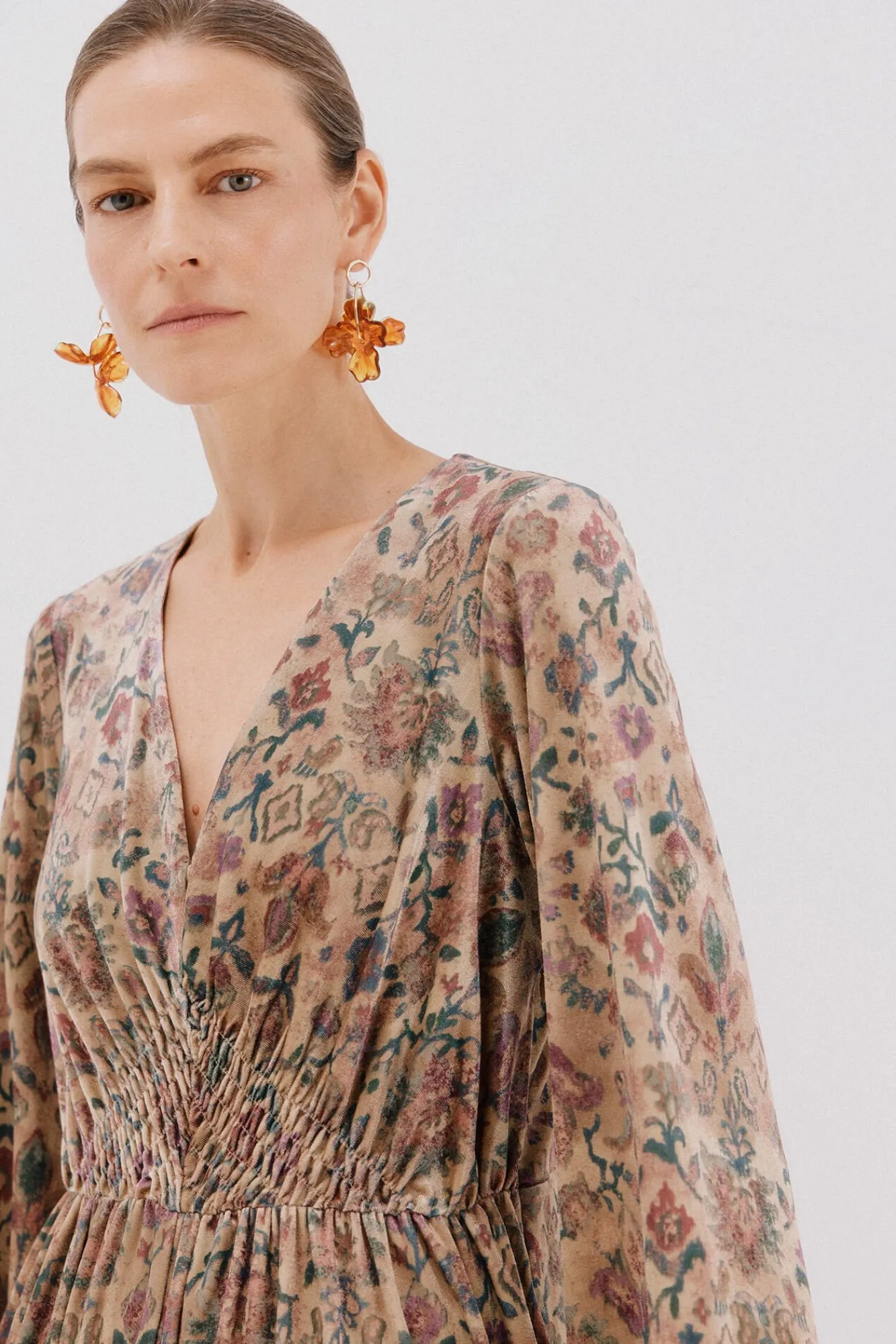 Mujer Cortefiel Vestidos>Vestido terciopelo estampado