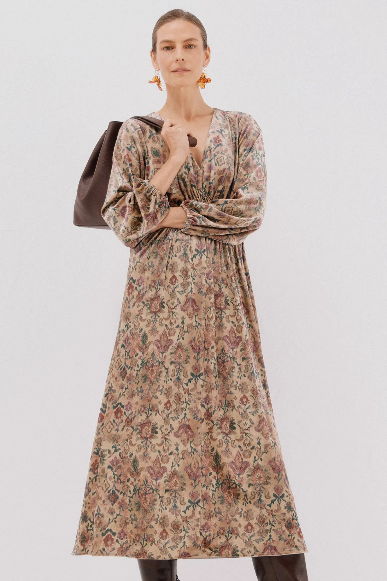 Mujer Cortefiel Vestidos>Vestido terciopelo estampado