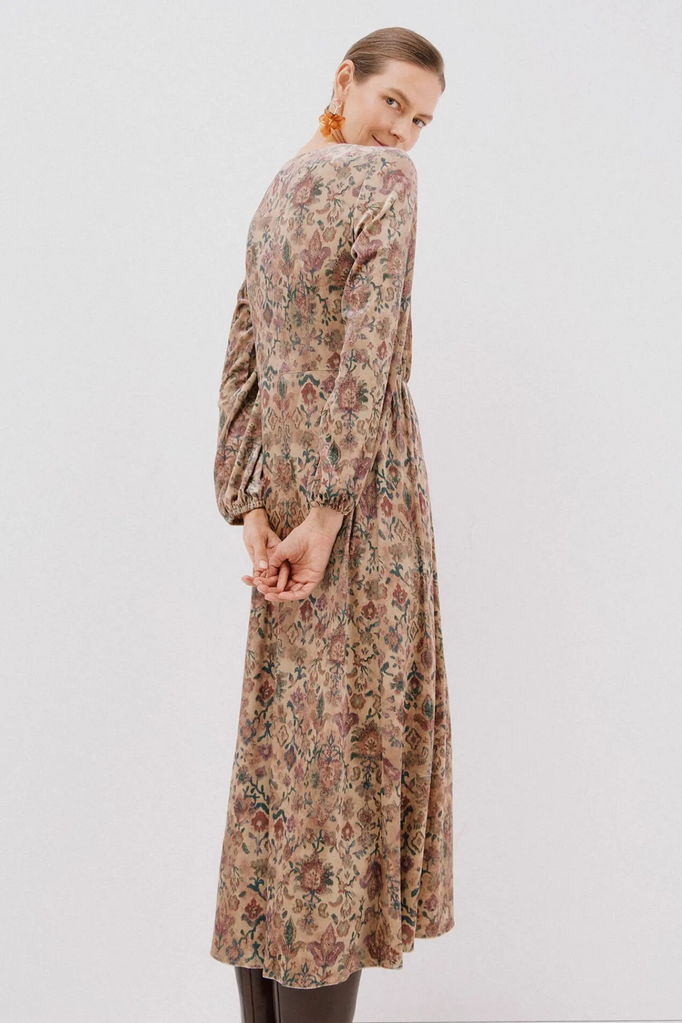 Mujer Cortefiel Vestidos>Vestido terciopelo estampado