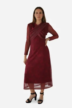 Mujer Cuplé Vestidos>Vestido tul estampado flores