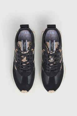 Mujer Pepe Jeans Zapatillas|Calzado Piel>Zapatillas Detalles Purpurina