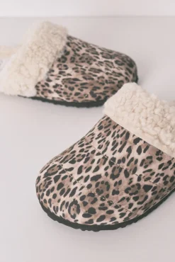 Mujer Women'secret Zapatillas Casa>Zapatillas tipo zueco borreguito animal print