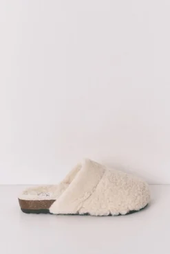 Mujer Women'secret Zapatillas Casa>Zapatillas tipo zueco borreguito beige